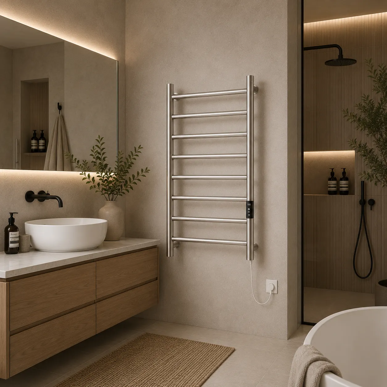 Alessandro Design radiator electric prosoape 100W argintiu metal