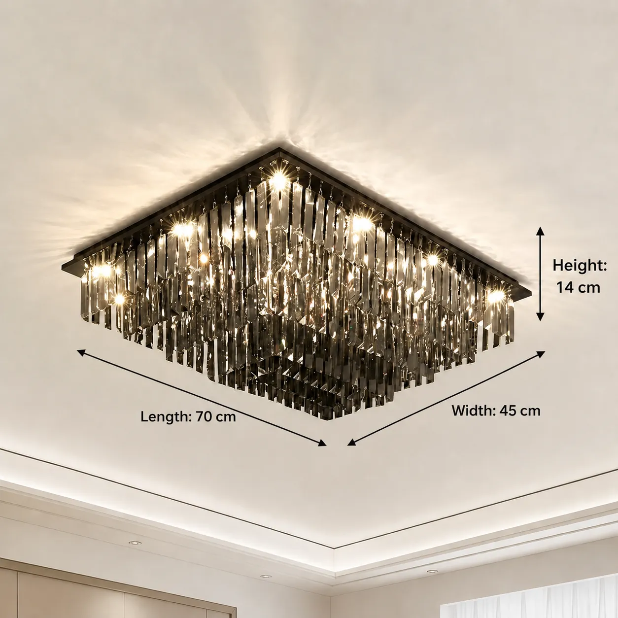 Alessandro Design Brady candelabru cristal 14xE14 gri
