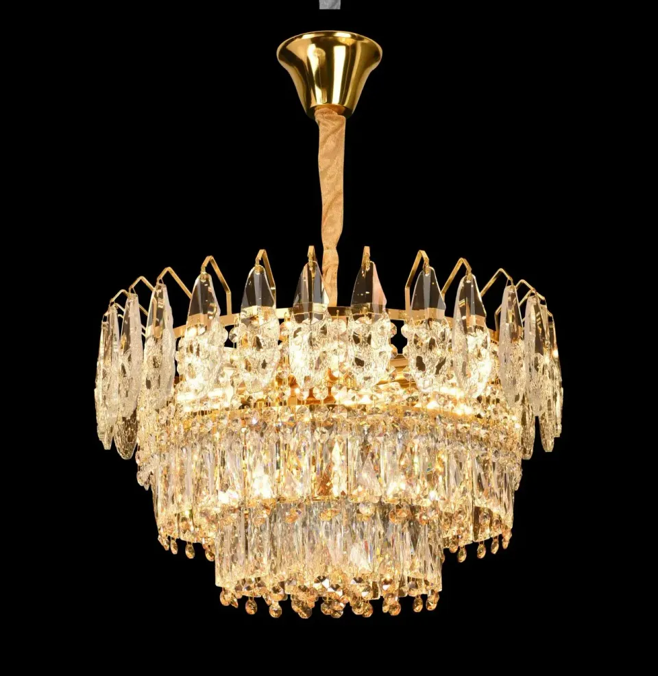Alessandro Design Majestic candelabru cristal 50cm auriu 9xE14