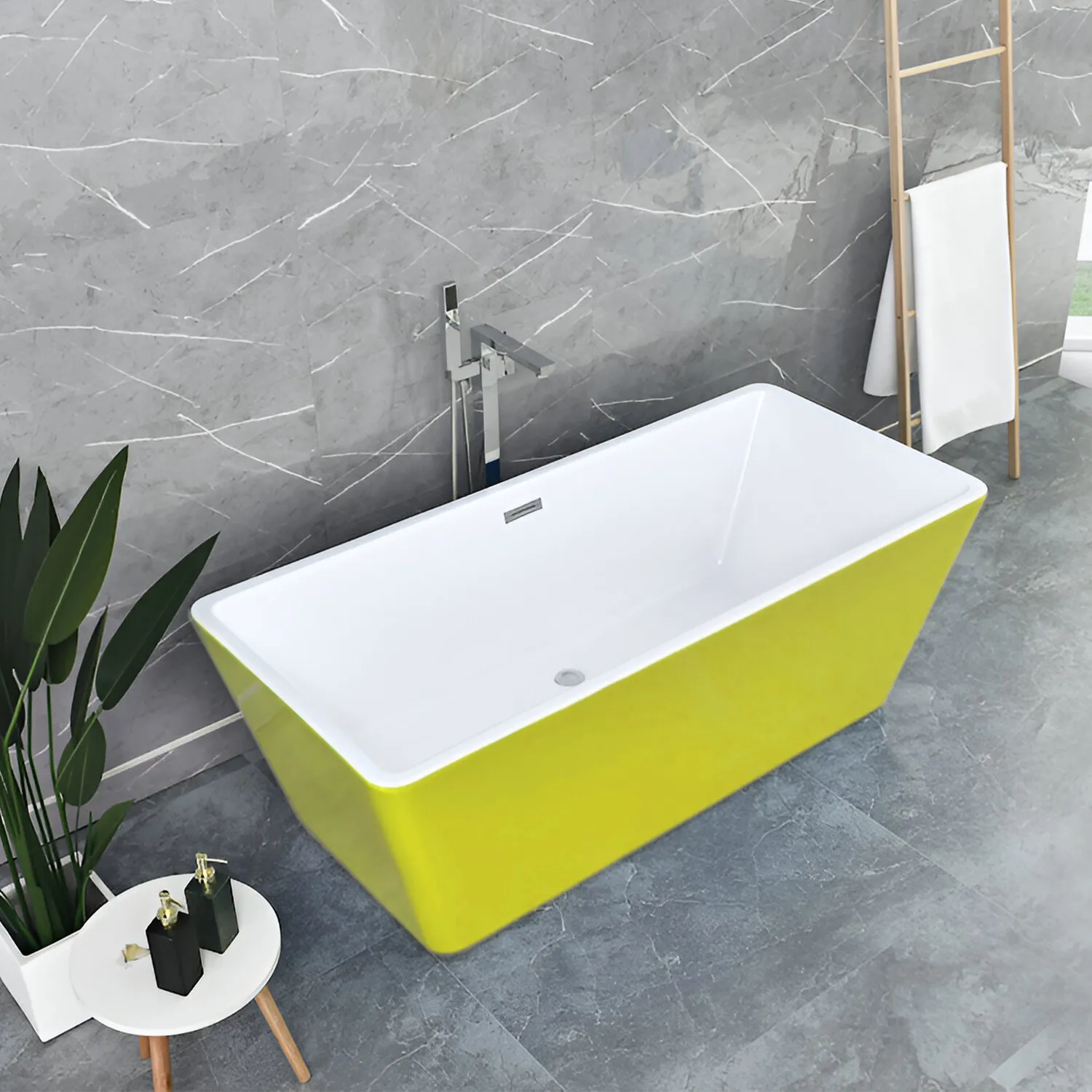 Alessandro Design cada freestanding acril galben 170x78cm