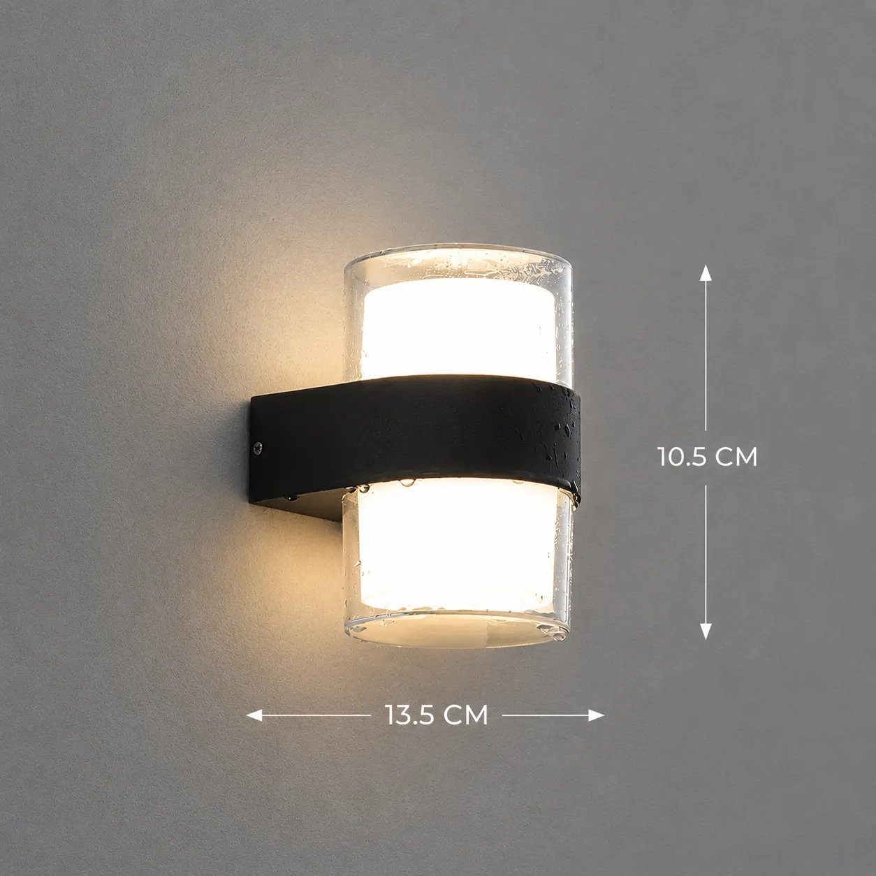 Alessandro Design MIRA aplica exterior LED 9W neagra 2 surse