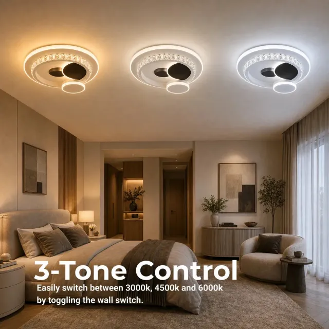 Alessandro Design Heliox lustra LED 37W 4 cercuri neagra