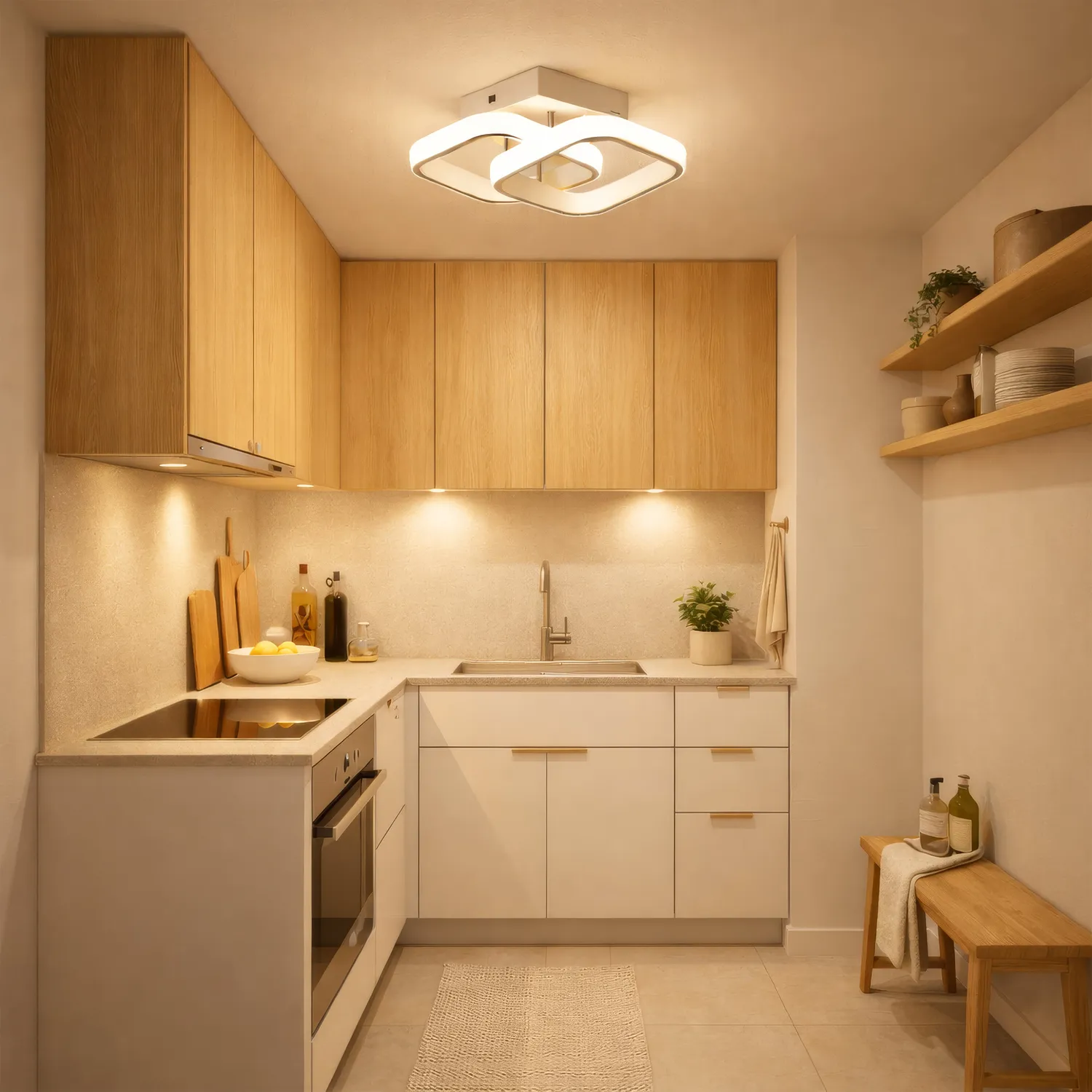 Alessandro Design VERTEX lustra LED 24W alba 2 romburi 3000-6000K