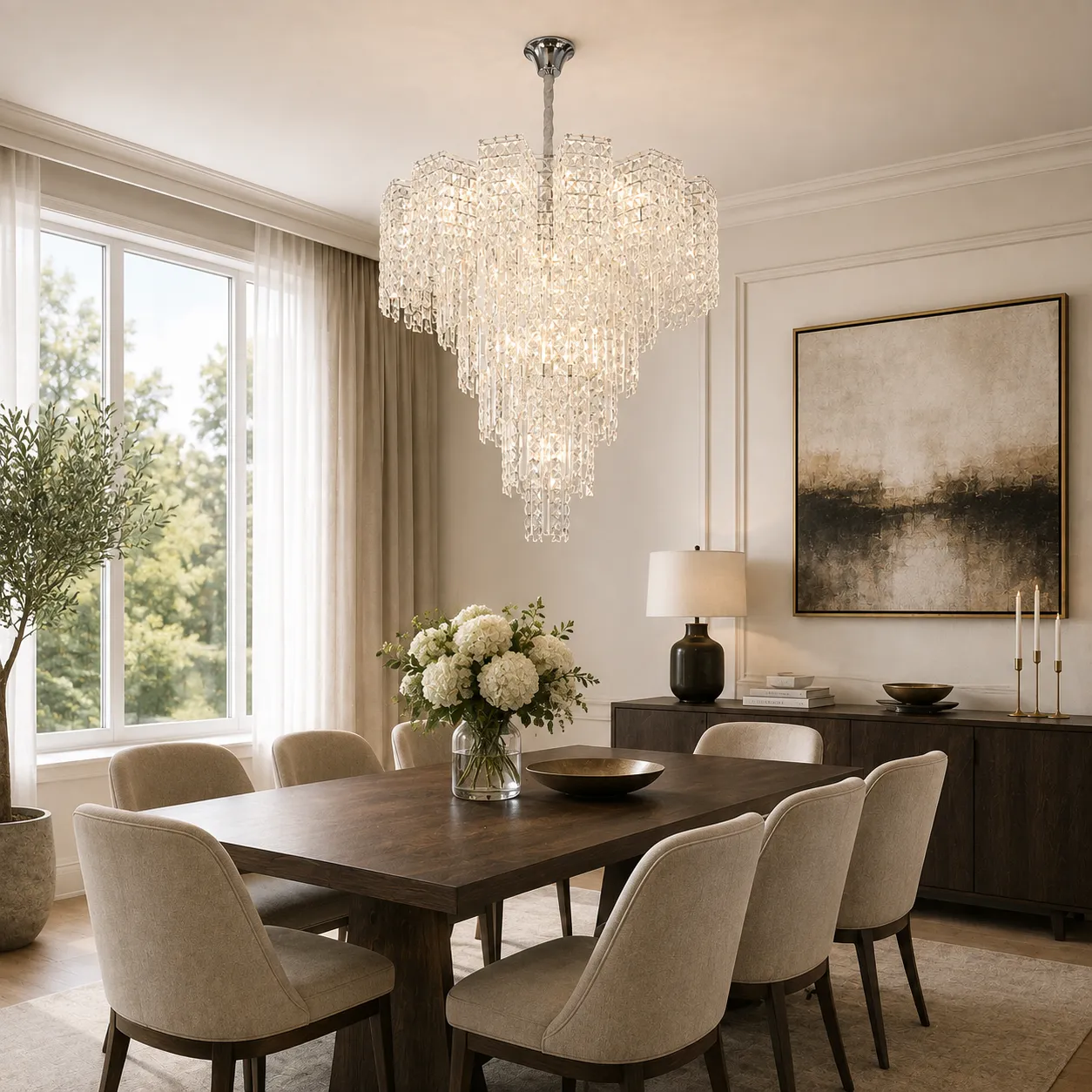 Tagish Supremo candelabru cristal 19xE14 80cm crom lucios