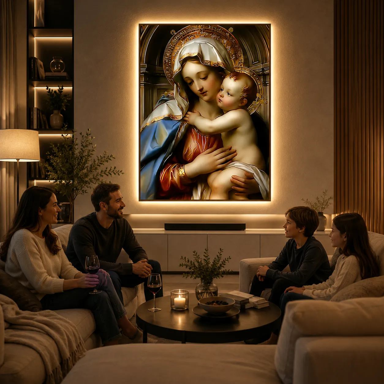 Alessandro Design Maternal Protection tablou LED 60x80 lumina neutra