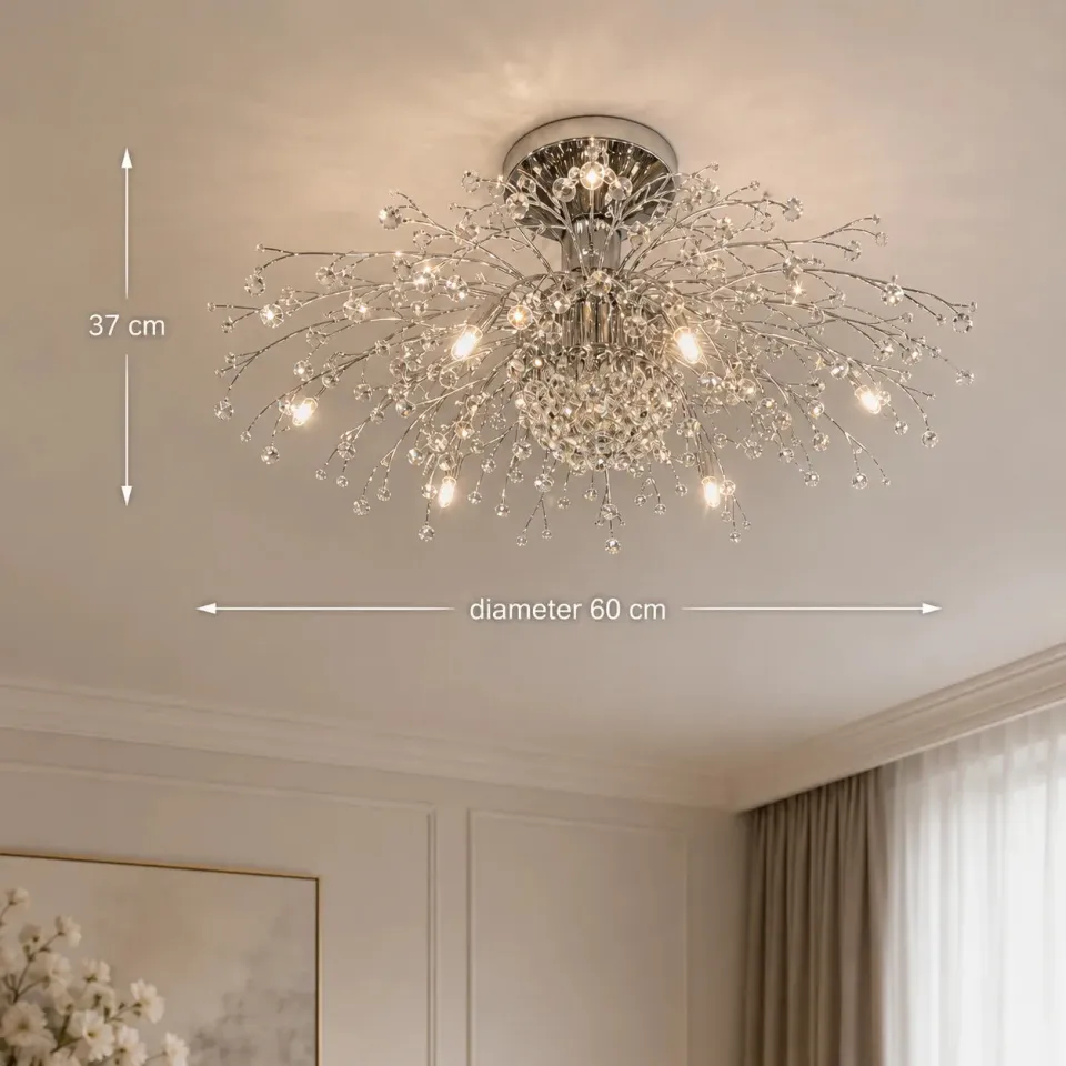 Alessandro Design RONDO Vivace lustra cristal 6xG9 argintie 50cm