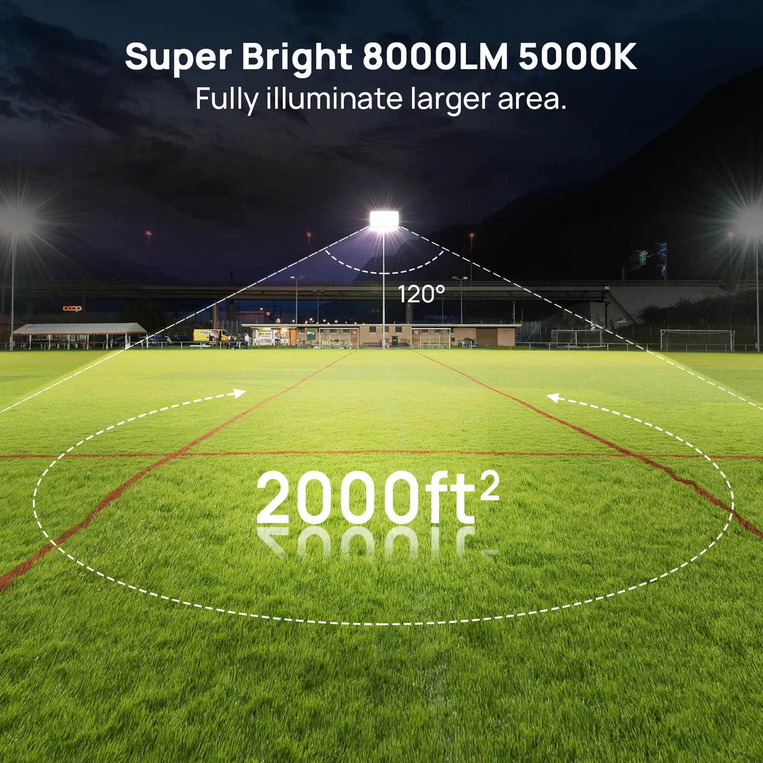 Ustellar 80W proiector LED alb daylight 5000K set 3 bucati