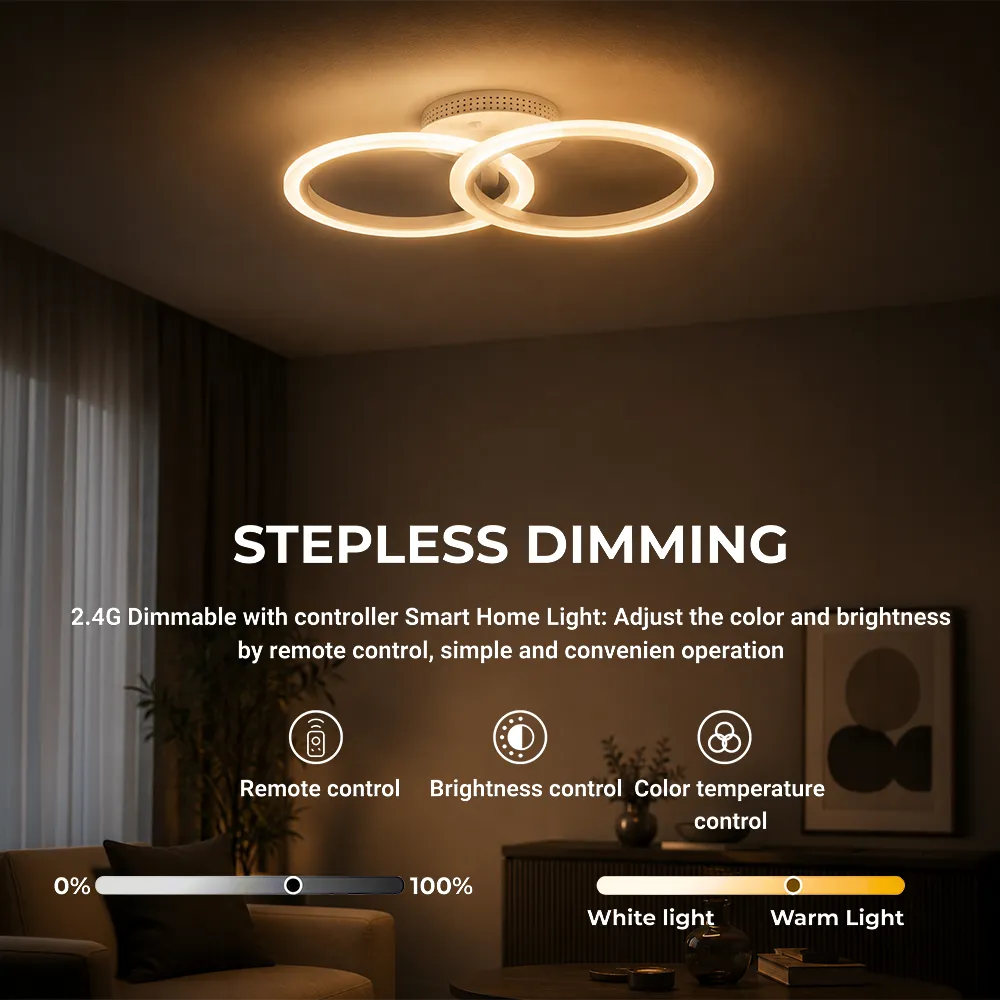 Alessandro Design BETTY 27W Lustra LED 2 Cercuri Alba
