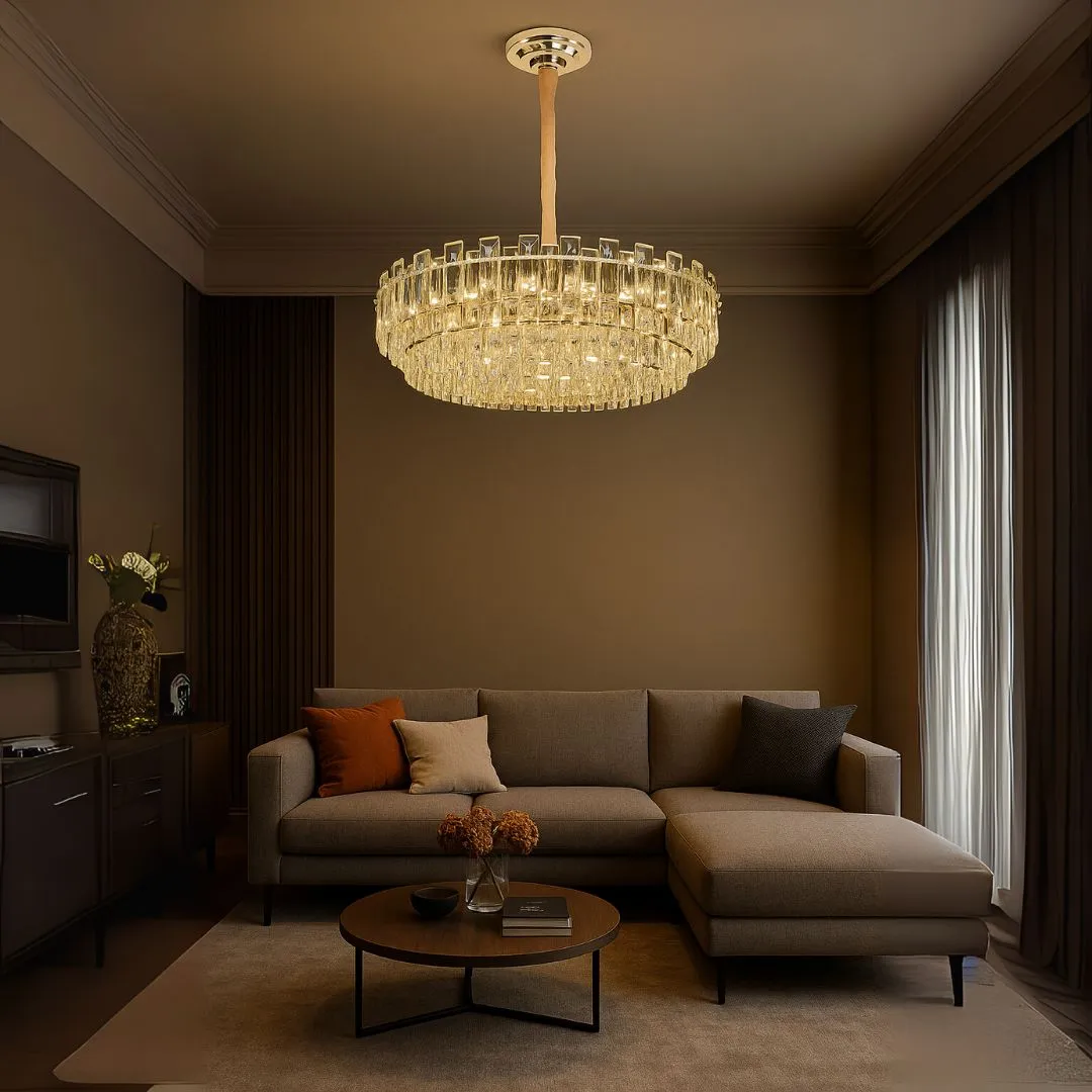 Alessandro Design FONTAINEBLEAU Supremo candelabru cristal auriu 15xE14