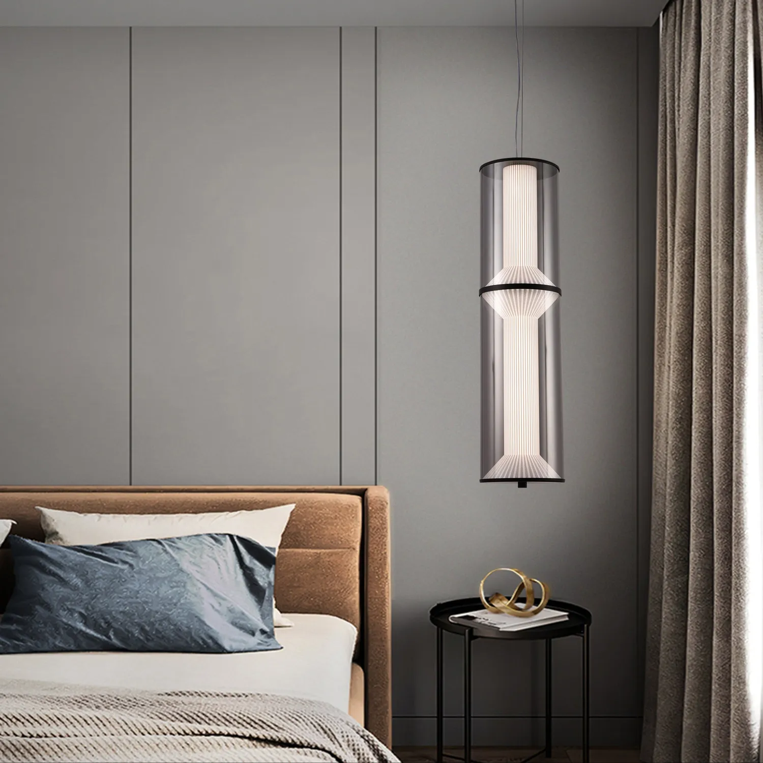Alessandro Design Orin lustra LED 47W negru telecomanda