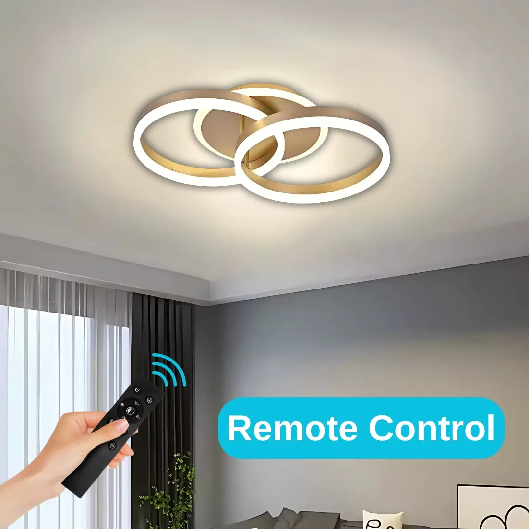 Alessandro Design Rinova 34W lustră LED aurie 2 cercuri dimabilă