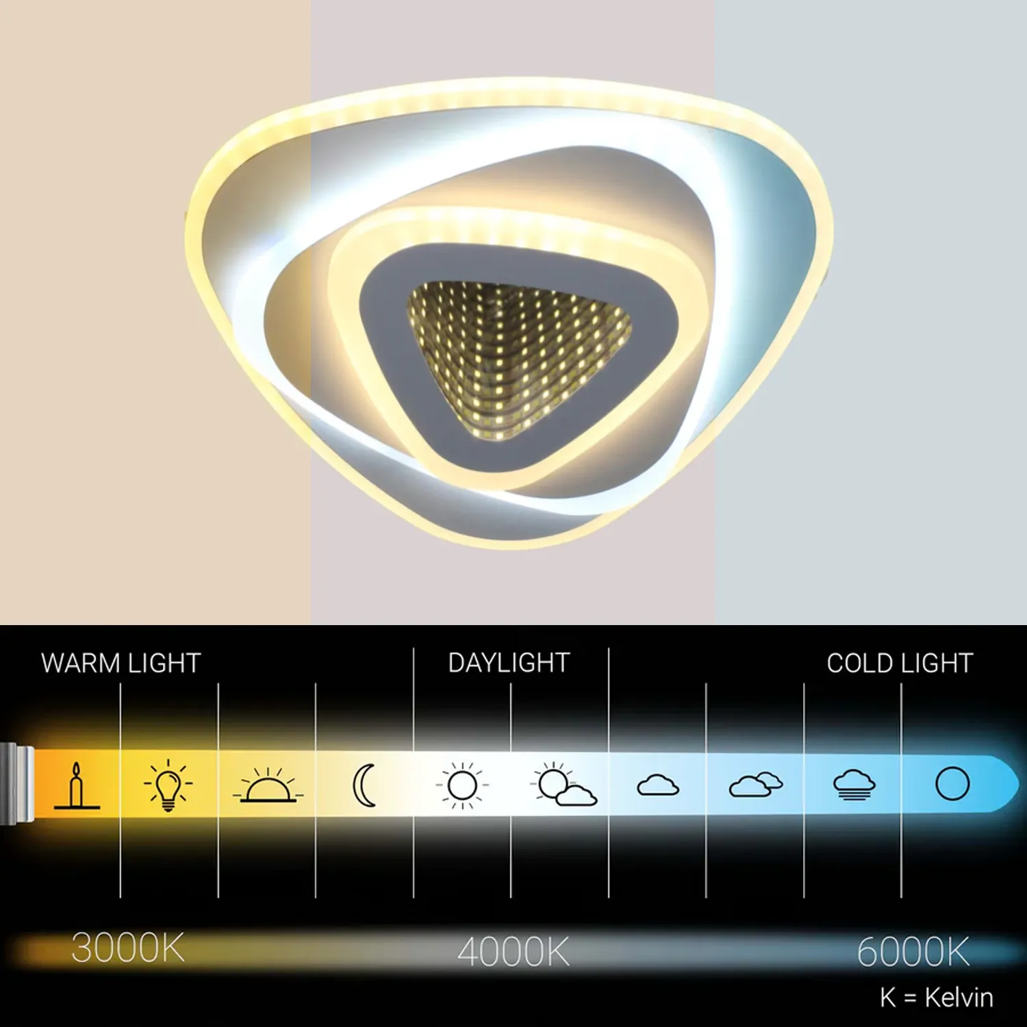 Alessandro Design Nexa Triangle lustra LED 39W alba 3D reglabila