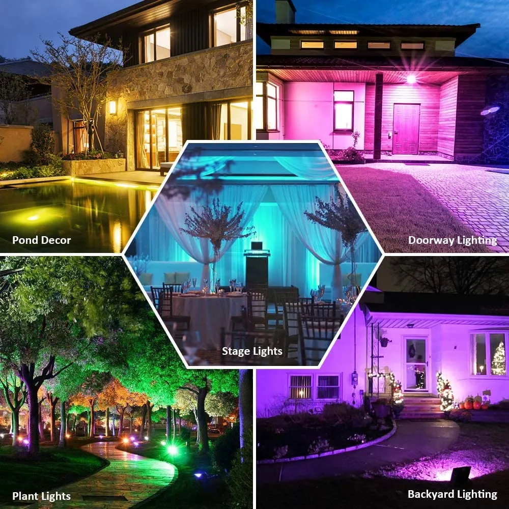 Ustellar proiector LED RGB 80W set 3 buc cu telecomandă