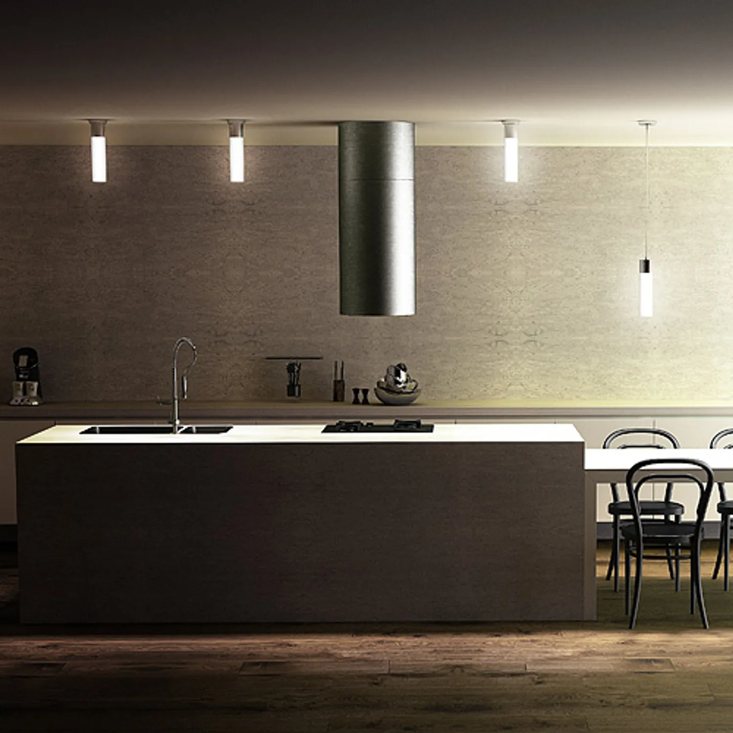 Rendl Light Studio Eight Tak plafoniera opal crom pentru baie