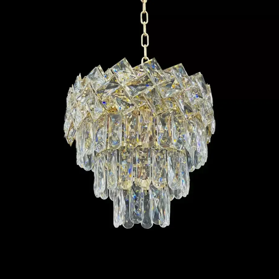 Alessandro Design Windsor Petito 3xE14 candelabru cristal auriu 29cm