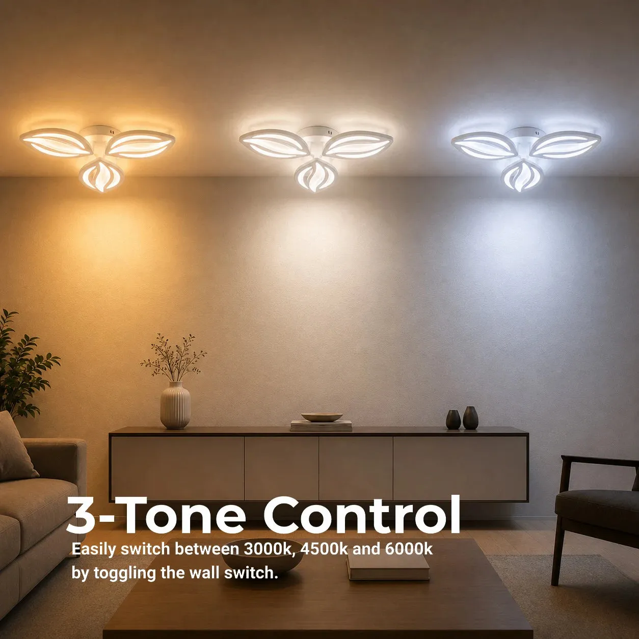Alessandro Design Orchid 40W lustra LED alba 3 petale