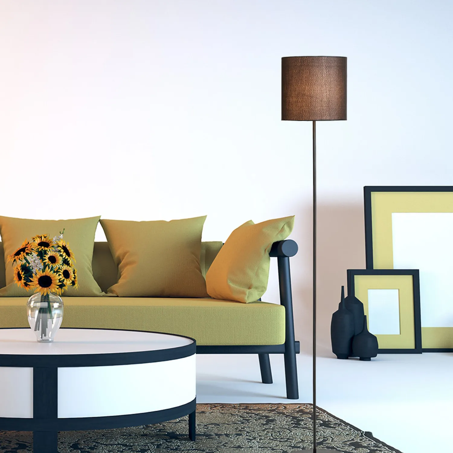 Rendl Light Studio Etesian lampadar textil E27 negru