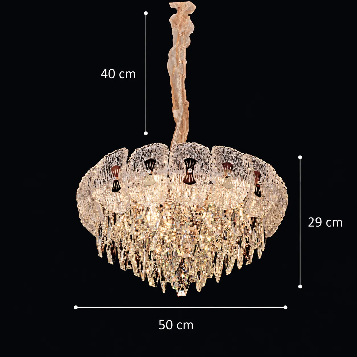 Alessandro Design DONNO Eleganza candelabru cristal auriu 9xE14