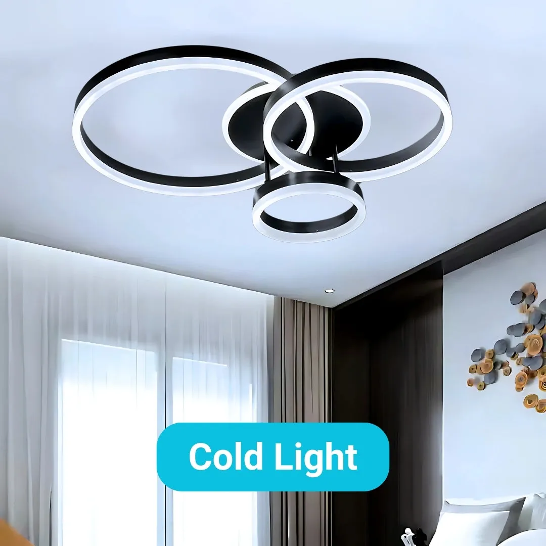 Alessandro Design Riga Lilith lustra LED 68W neagra 3 cercuri dimabila