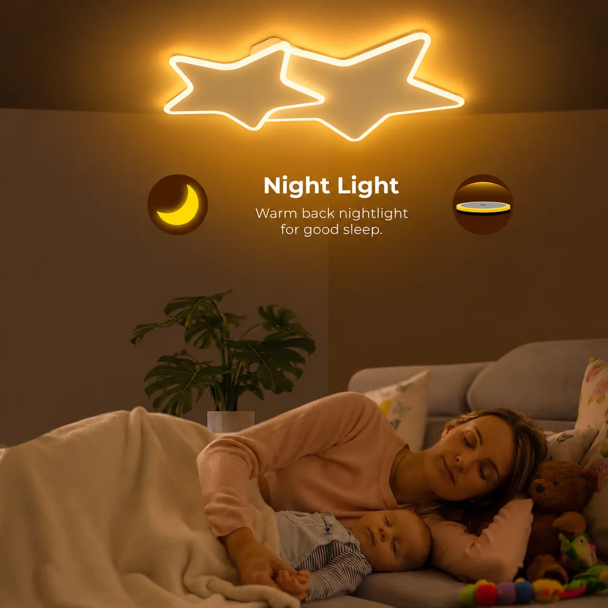 Alessandro Design Stars 49W lustra LED alba copii dimabila