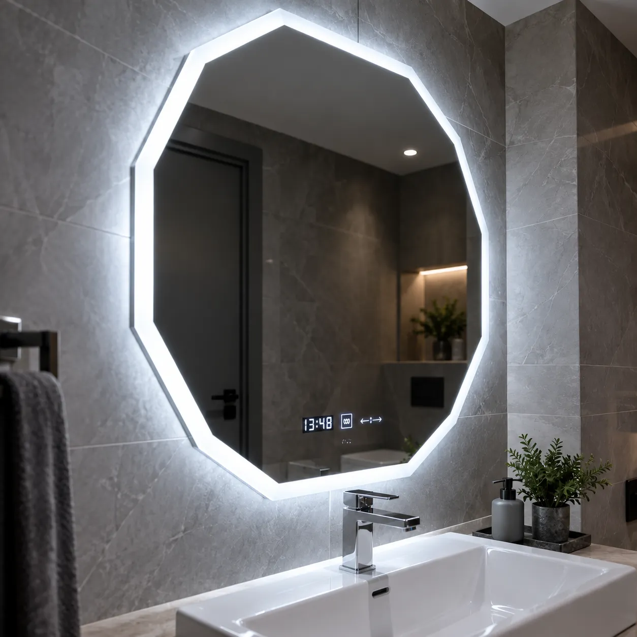 Alessandro Design Poligon Marcello oglinda LED 70cm dezaburire