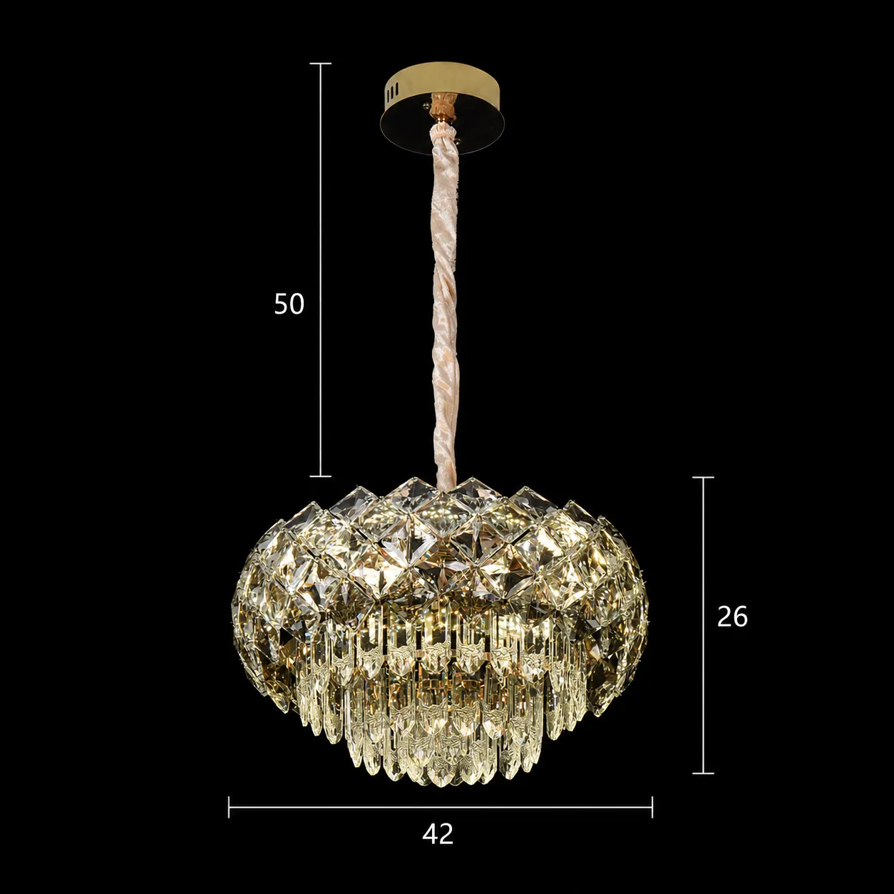 BANO Nobile candelabru cristal 24W+4xE14 auriu