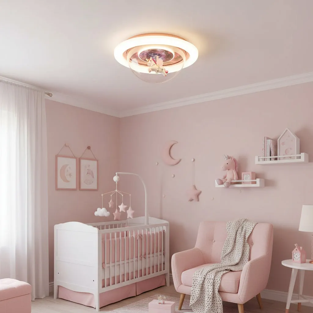 Alessandro Design Unicorn 60W lustra LED copii roz 50cm