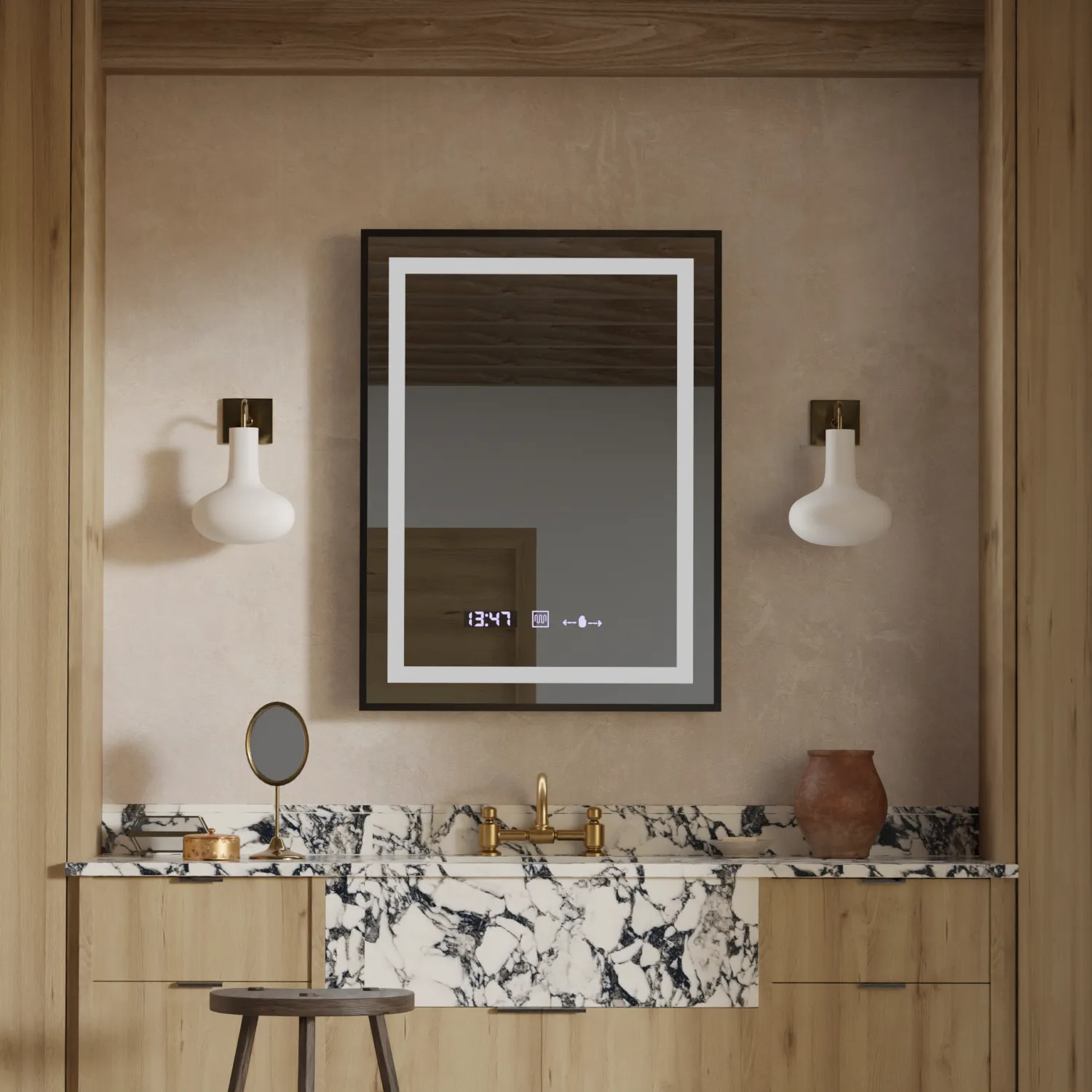 Alessandro Design Verite Majeste Noir oglinda LED 50x70 neagra