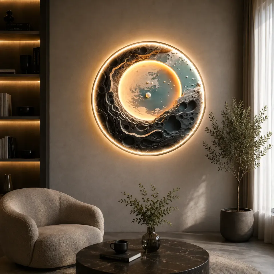 Alessandro Design Blue Planet tablou LED 80cm lumina neutra