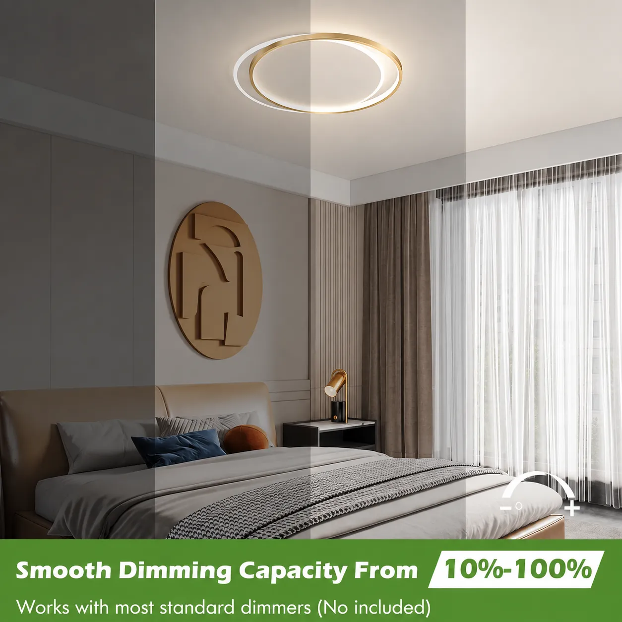 Alessandro Design SOLARA 51W Lustra LED Alba Aurie 2 Cercuri