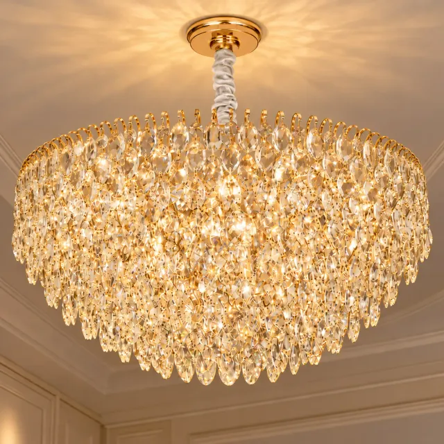 Alessandro Design Erdenet Regalis candelabru cristal auriu 80cm 22xE14