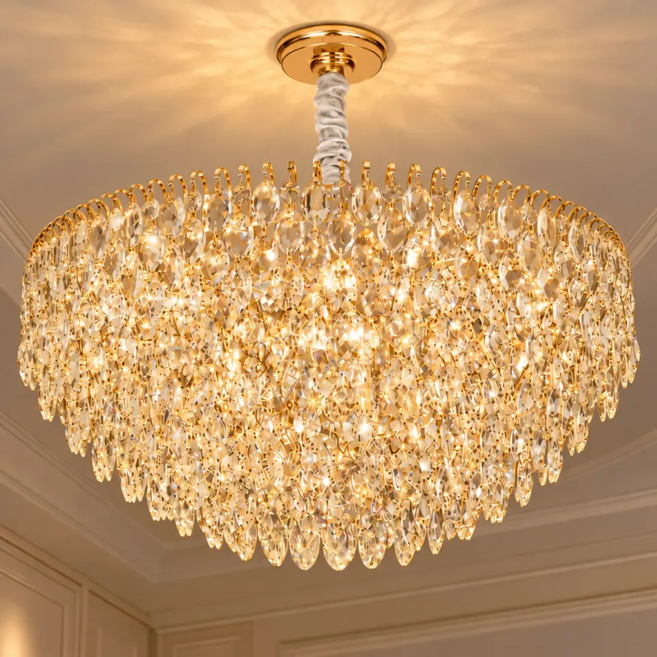 Alessandro Design Erdenet Regalis candelabru cristal auriu 80cm 22xE14
