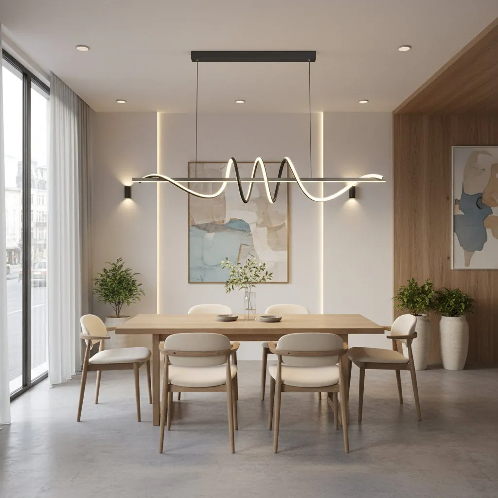 Alessandro Design Ribbon lustră LED 64W neagră dimabilă