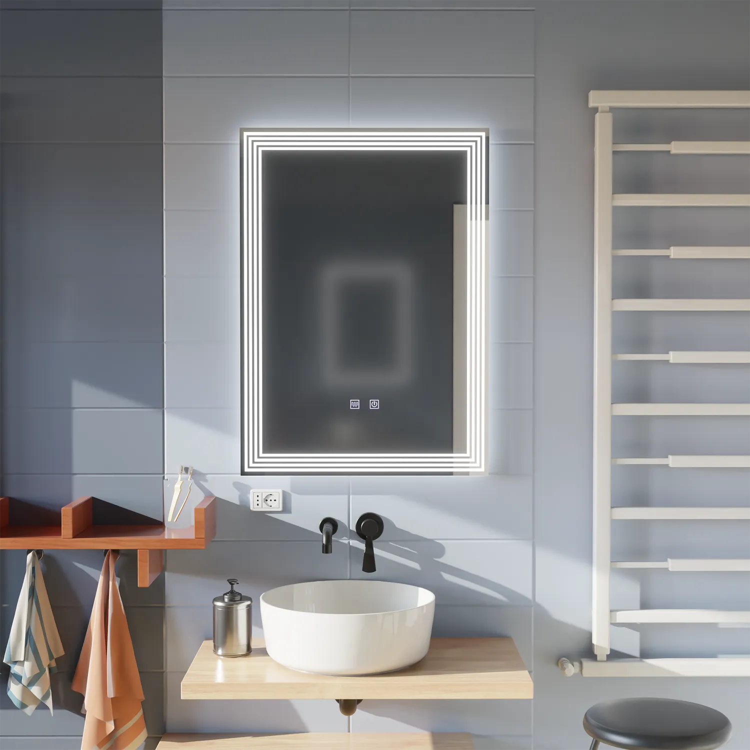 Alessandro Design ADIS Touch 60x80 oglinda LED dreptunghiulara