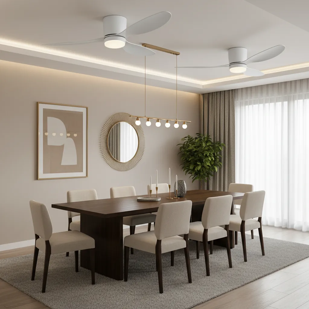 Alessandro Design Vents lustra LED alba ventilator 21W D80cm