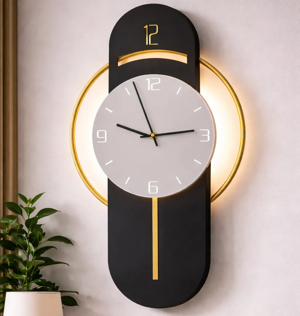 Alessandro Design Bizz aplica LED 58x36cm negru auriu 3 culori