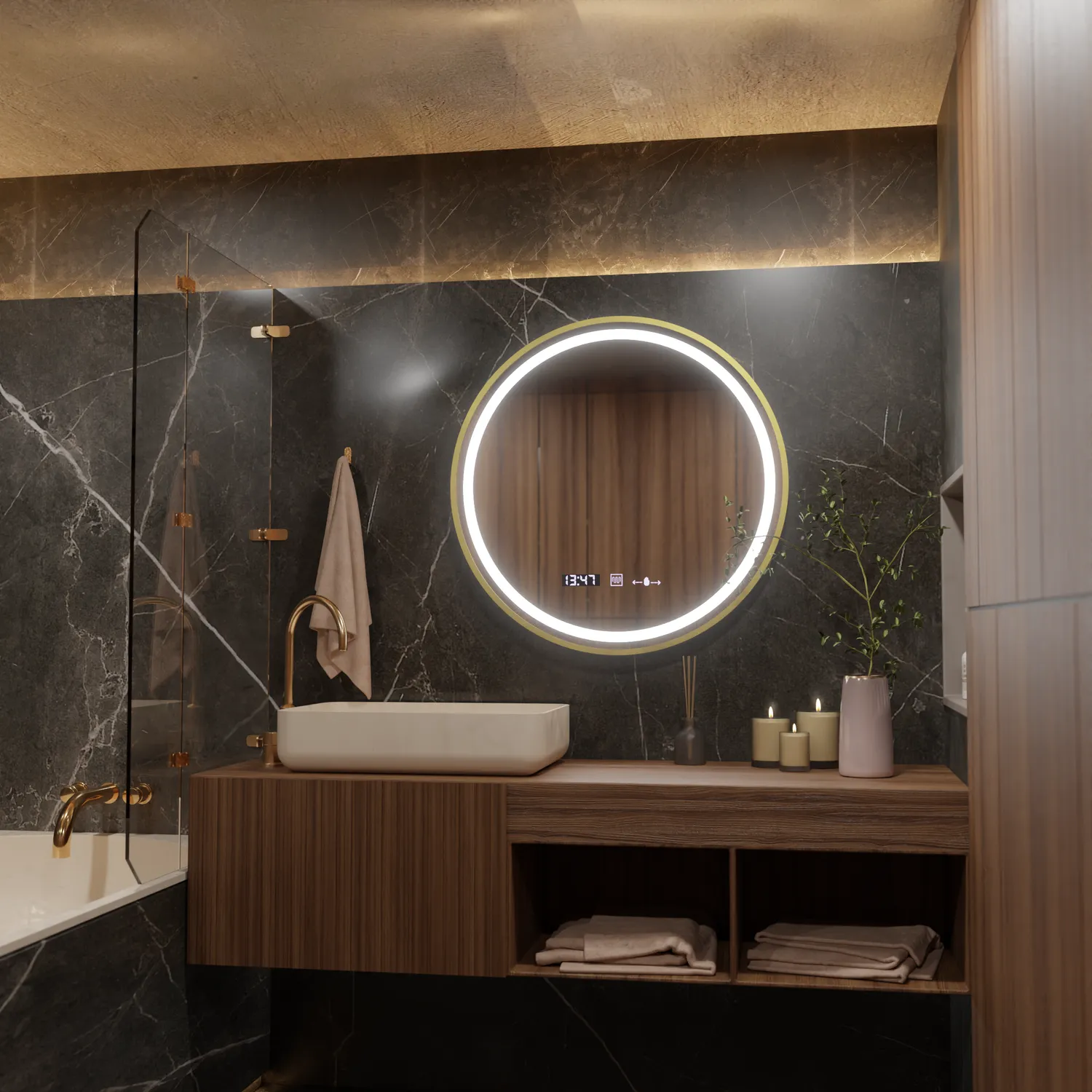 Alessandro Design Faratya oglinda LED 100cm aurie dimabila
