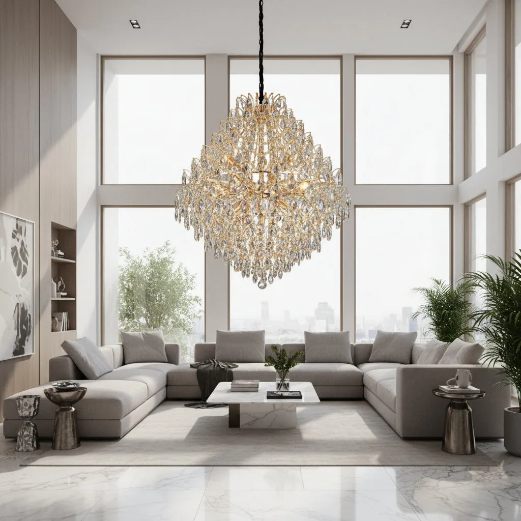 KONIG Regalis candelabru cristal 15xE14 auriu 80cm