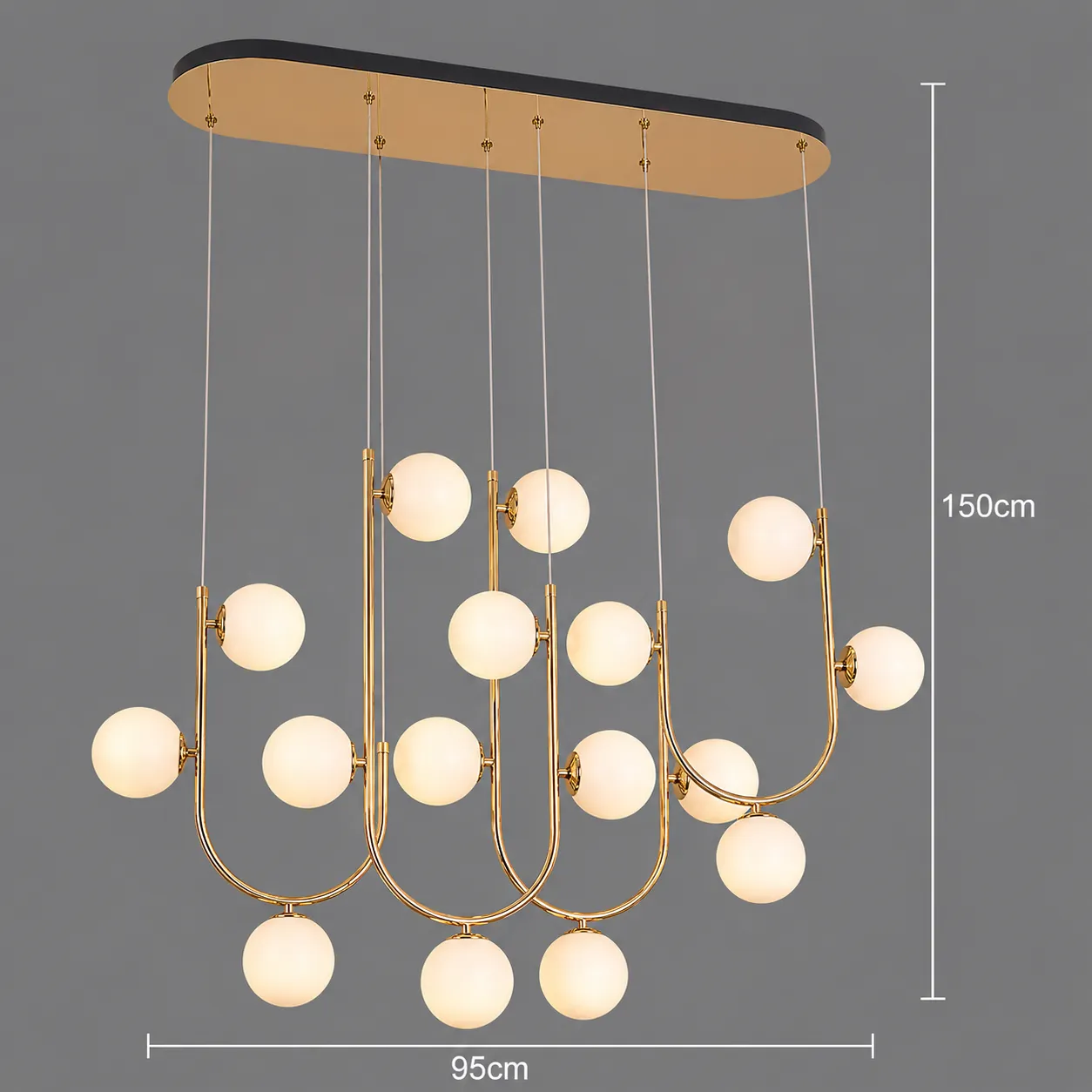 Alessandro Design Gijduvan Supremo lustra 16xG9 aurie 95cm