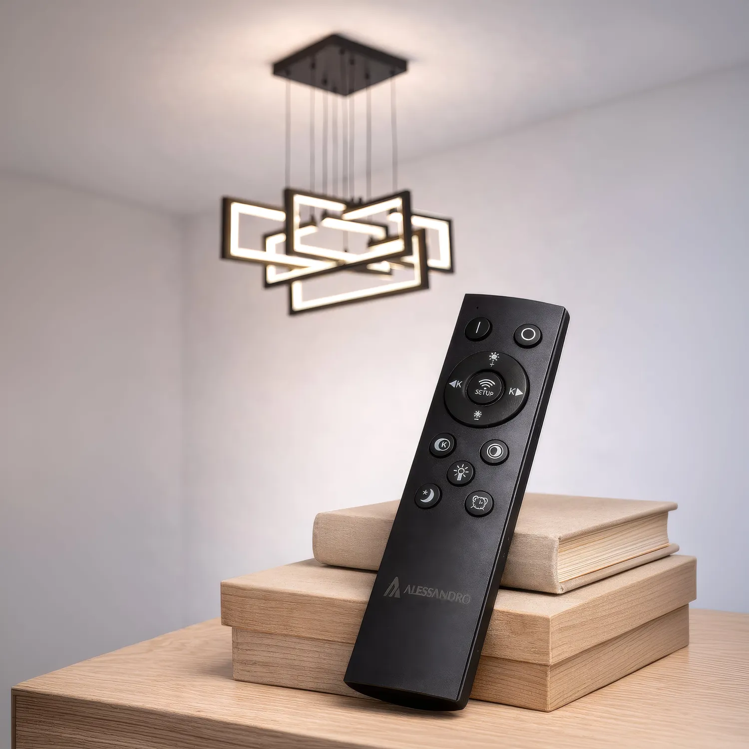 Alessandro Design lustra LED suspendata 96W neagra 4 elemente