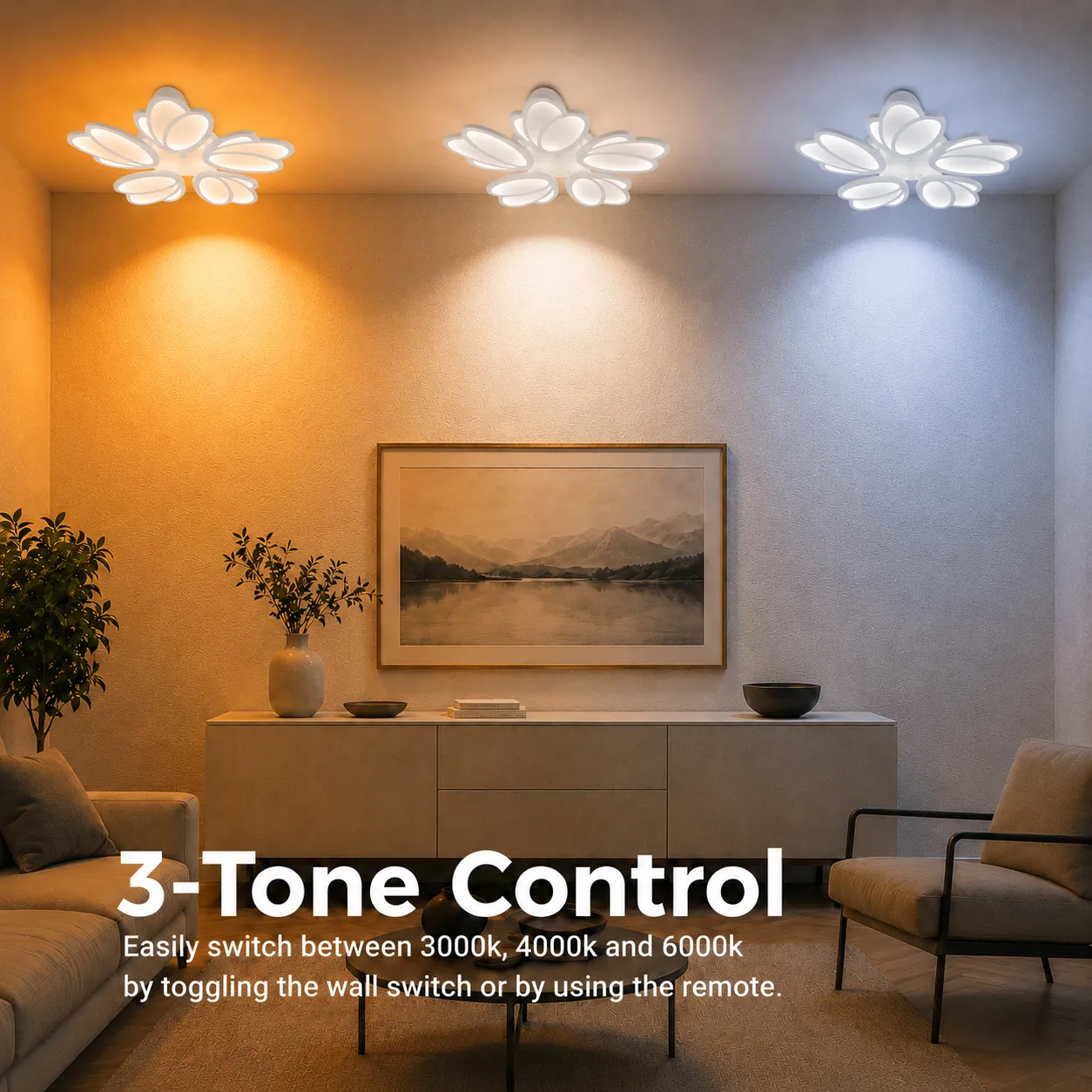 Alessandro Design Tulip 81W lustra LED alba telecomanda