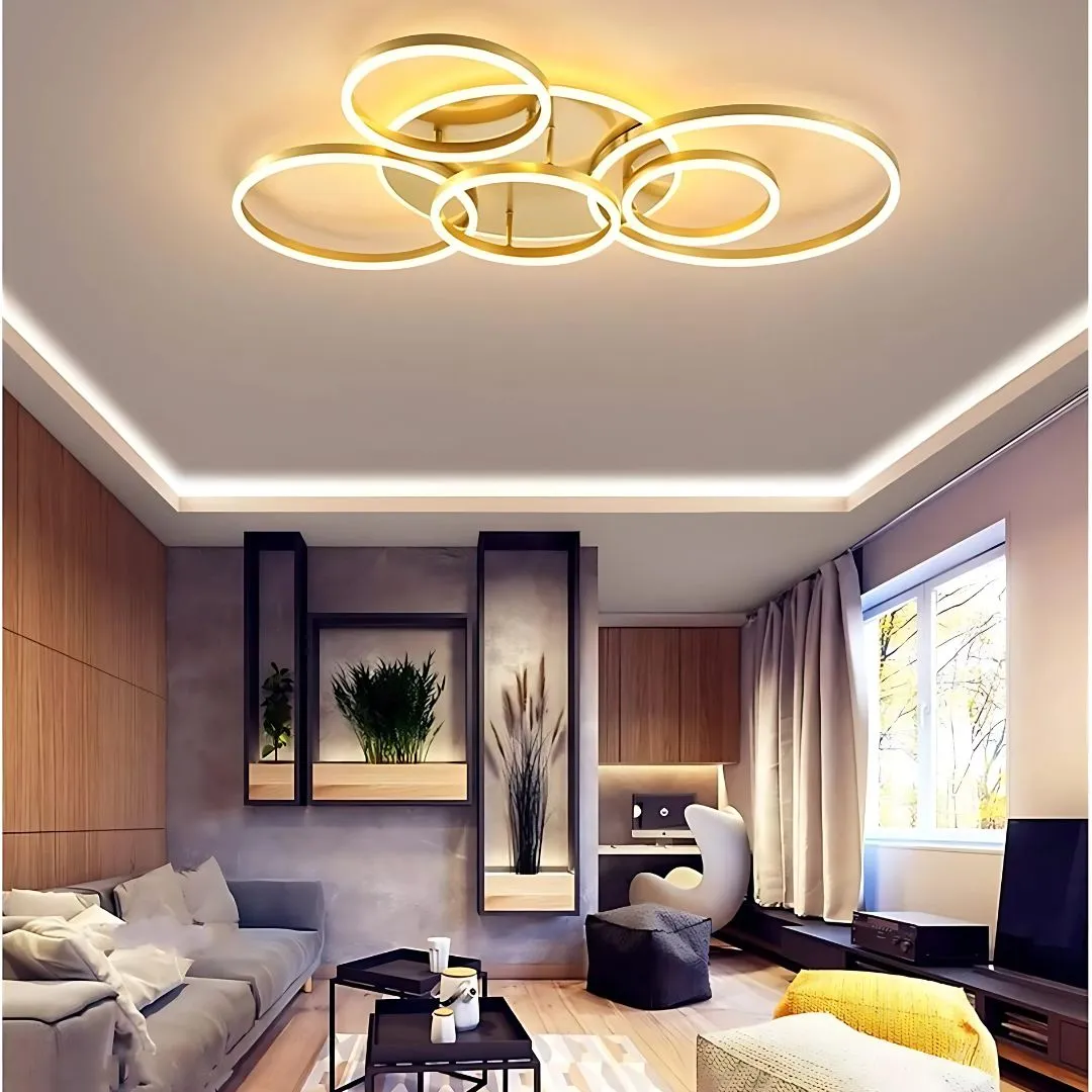 Alessandro Design Rinova lustra LED aurie 5 cercuri 137W