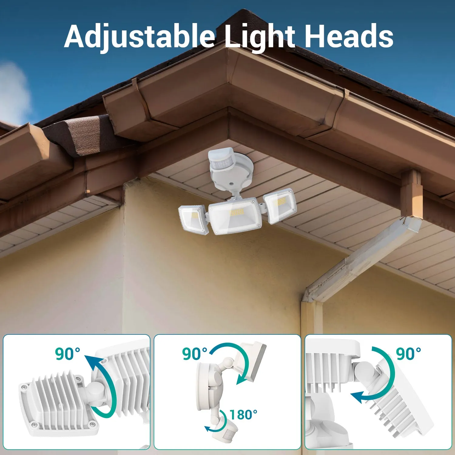 Ustellar 55W Proiector LED securitate alb 2 buc 5000K