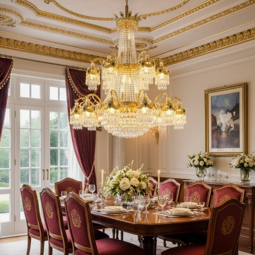 Alessandro Design Crystal candelabru cristal 115 cm auriu 31xE14