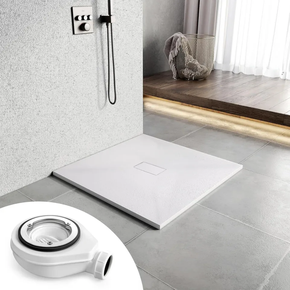 Alessandro Design cadita dus patrata 90x90 cm slim alba
