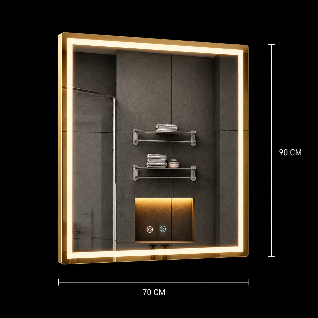 Alessandro Design Wamosk 90x70 oglinda LED aurie senzor