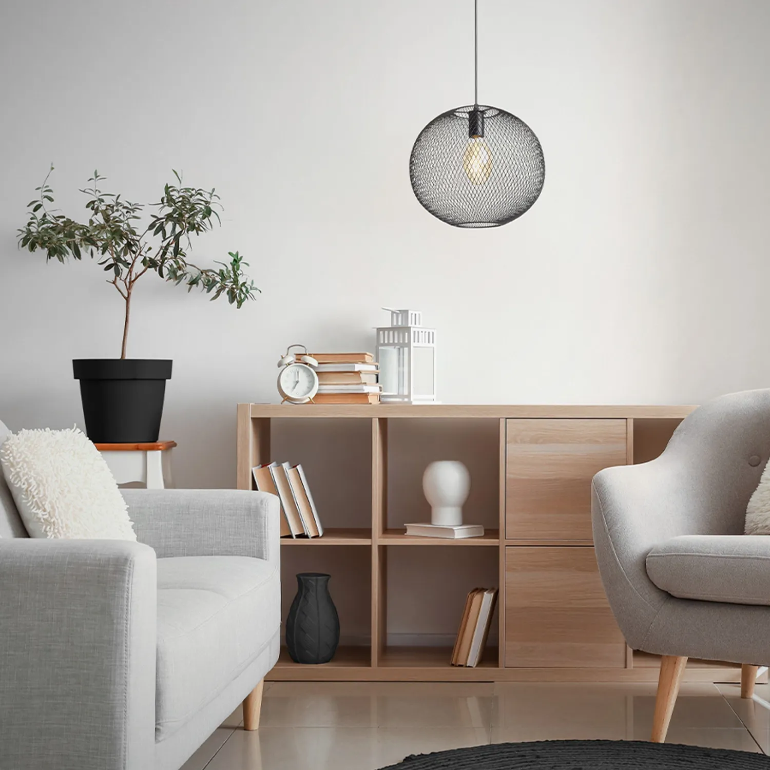 Rendl Cosir 34 pendul decorativ negru plasă E27