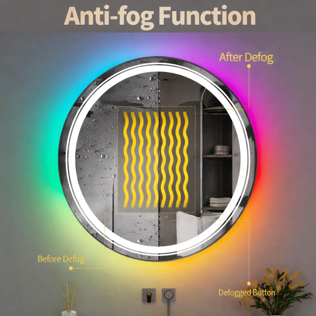 Alessandro Design Marcello oglinda LED rotunda 70 cm RGB bluetooth