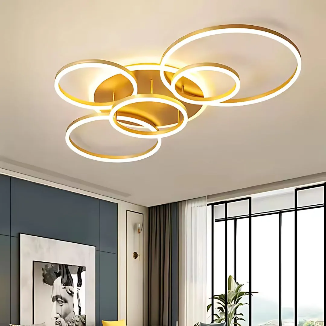 Alessandro Design Rinova lustra LED aurie 5 cercuri 137W