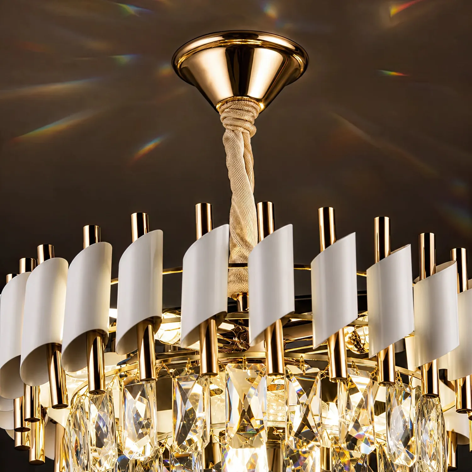 Alessandro Design Versailles Nobile candelabru cristal auriu 5xE14